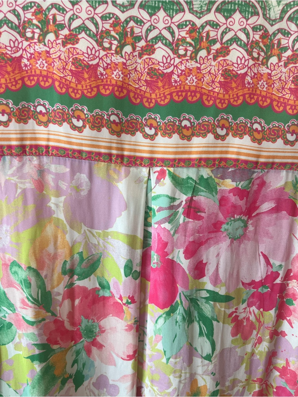 Current Air Floral Collared Shirt in Pink, Green & Yellow Size Small - Picture 13 of 16